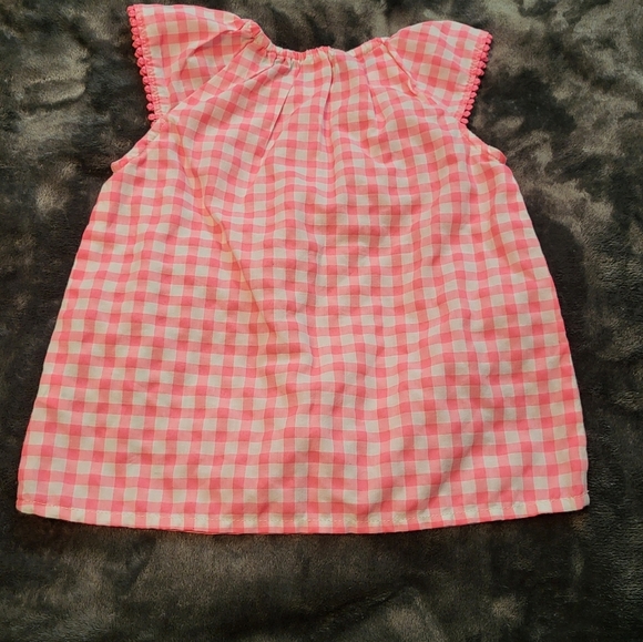 Girls (5T) OSHKOSH B'GOSH Pink Gingham Baby Doll Top - Picture 2 of 5
